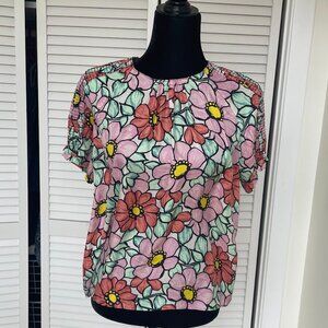 Zara Colorful Summer Blouse with bright Florals